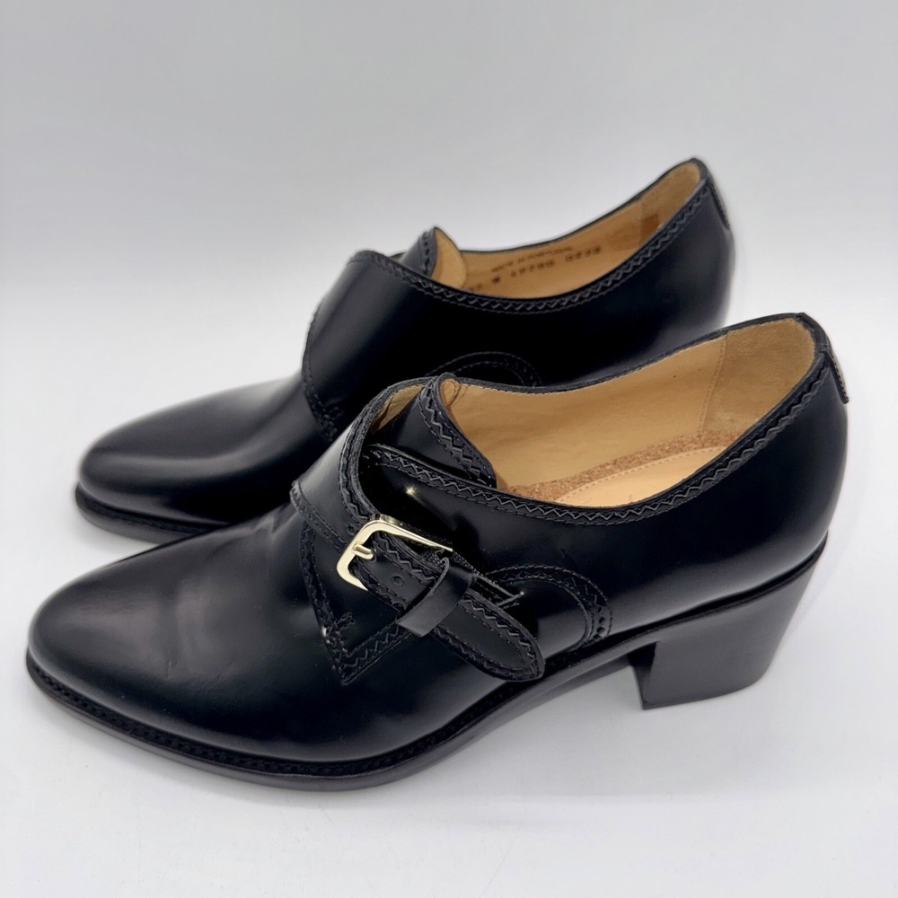 The Office Of Angela Scott Miss Brooke Heels Women's Size 7‎ EU 37 Black Leather - Picture 2 of 15